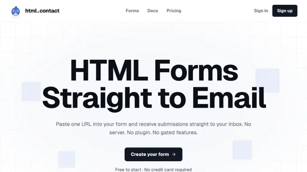 html.contact website homepage captured in July 2026