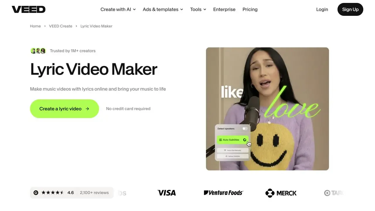 VEED website homepage captured in July 2026